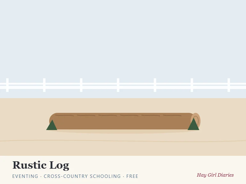 Illustration of a DIY rustic log horse jump