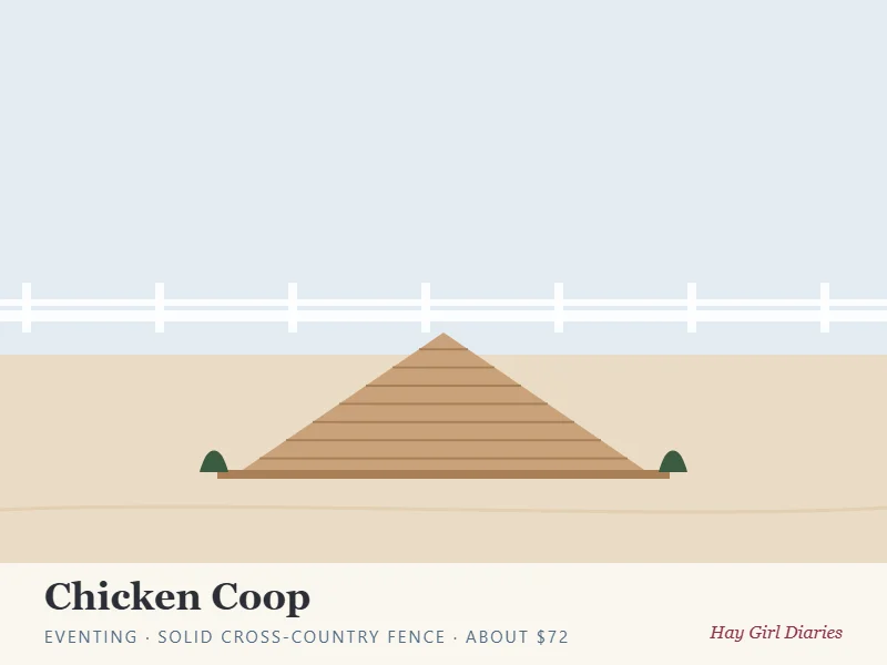 Illustration of a DIY chicken coop horse jump