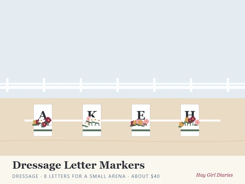 Illustration of DIY dressage letter markers